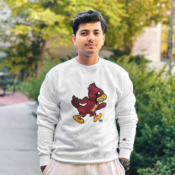 Champion® Walking Cy White Crewneck Sweatshirt